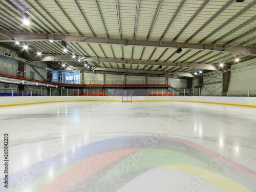 light  ice hockey rink. Without people