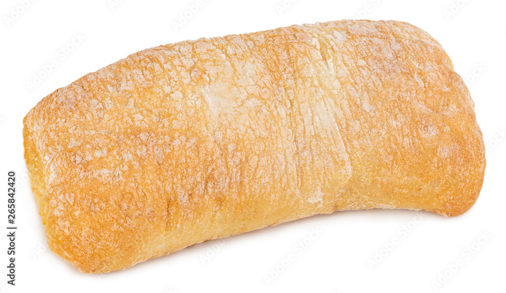 Ciabatta (Italian bread), isolated on a white background Ciabatta (Italian bread), isolated on a white background