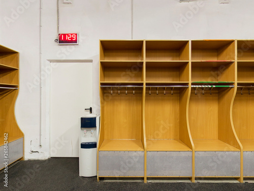 an empty locker room in the sports club, school, section