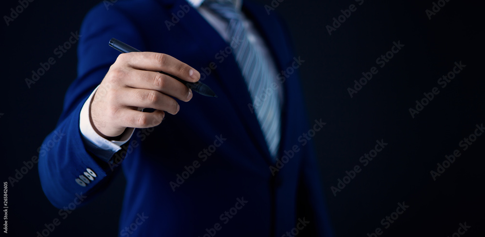 businessman writing screen businessman writing screen