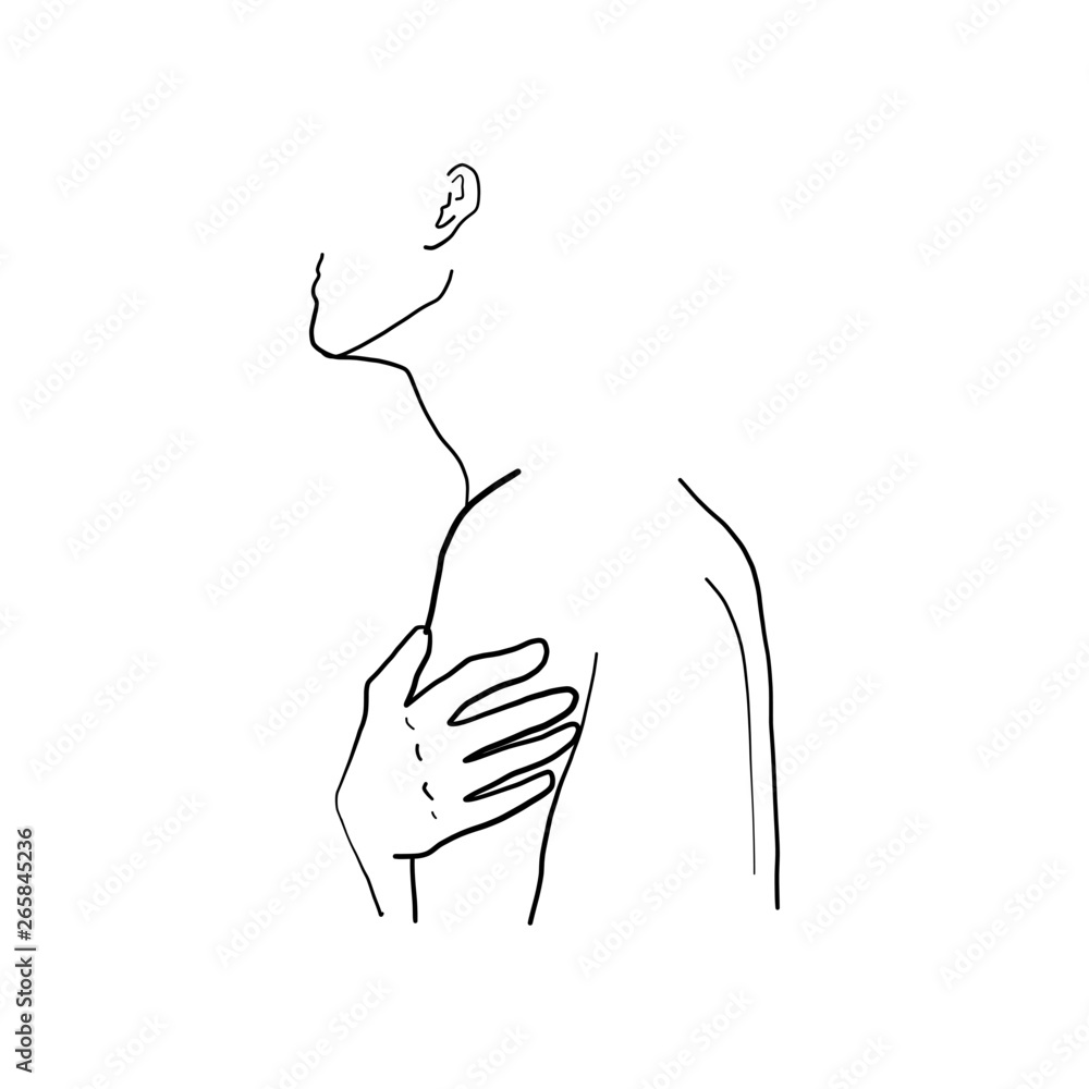 Fashion woman portrait minimal line hand drawing. Beauty logo. Beautiful girl figure isolated on white background Fashion woman portrait minimal line hand drawing. Beauty logo. Beautiful girl figure isolated on white background
