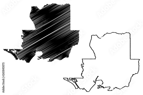 Solano County, California (Counties in California, United States of America,USA, U.S., US) map vector illustration, scribble sketch Vallejo–Fairfield, CA map photo