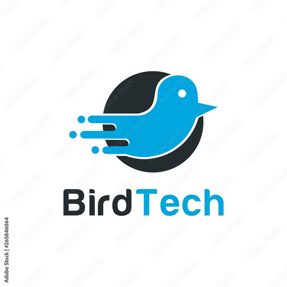bird technology logo vector design illustration. tech logo, bird and pixel tech concept design bird technology logo vector design illustration. tech logo, bird and pixel tech concept design