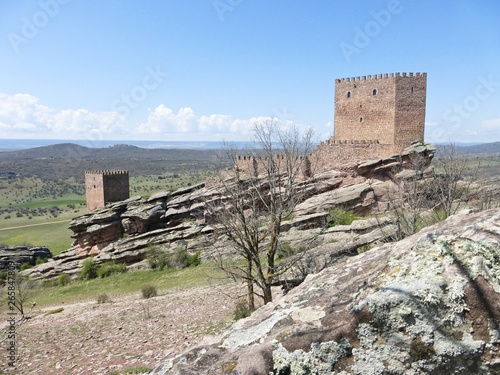 FAMOUS MEDIEVAL CASTLE IN GUADALAJARA, SPAIN photo