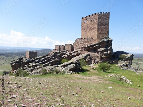 FAMOUS MEDIEVAL CASTLE IN GUADALAJARA, SPAIN photo