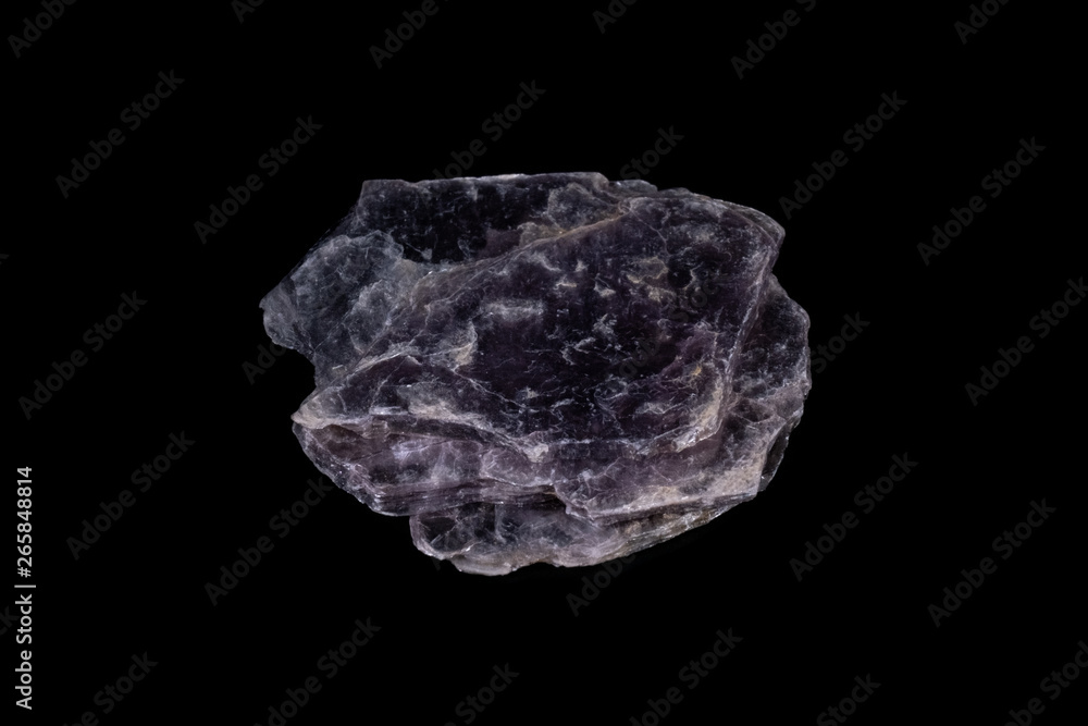 Pink Lepidolite Mineral on Black Pink Lepidolite Mineral on Black