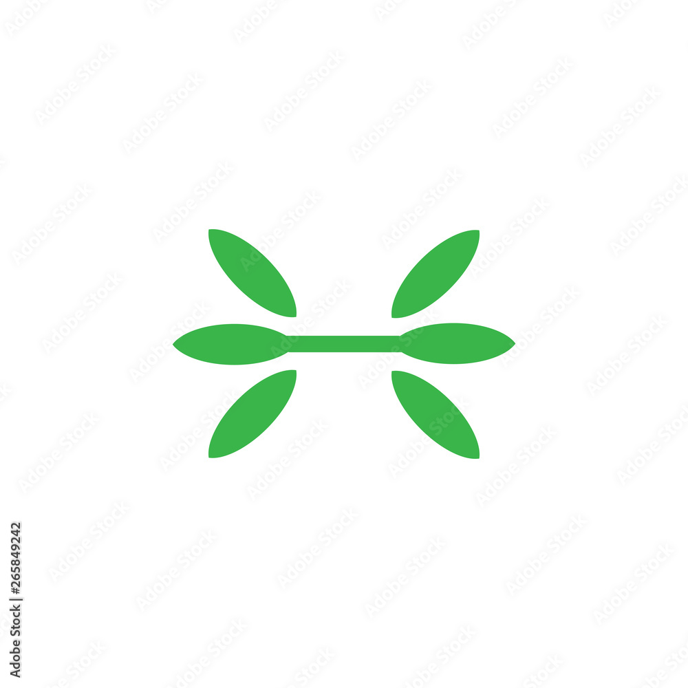 Fototapeta premium Letter H with leaf logo design