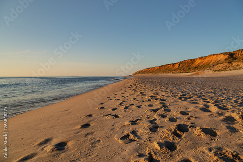 View to Red Cliff in at Sylt at Sunset / Germany