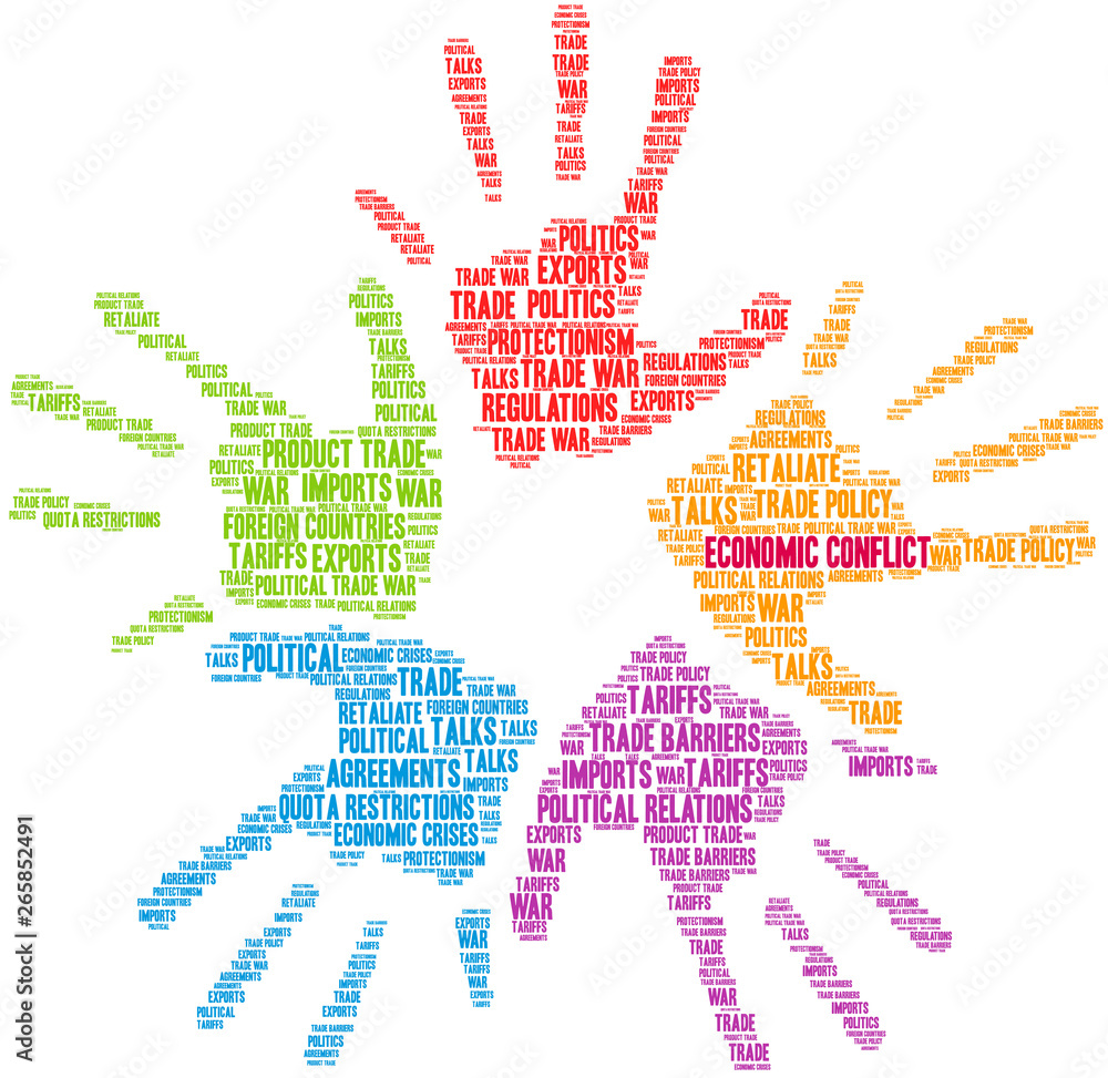 Economic Conflict Word Cloud on a white background. Economic Conflict Word Cloud on a white background.