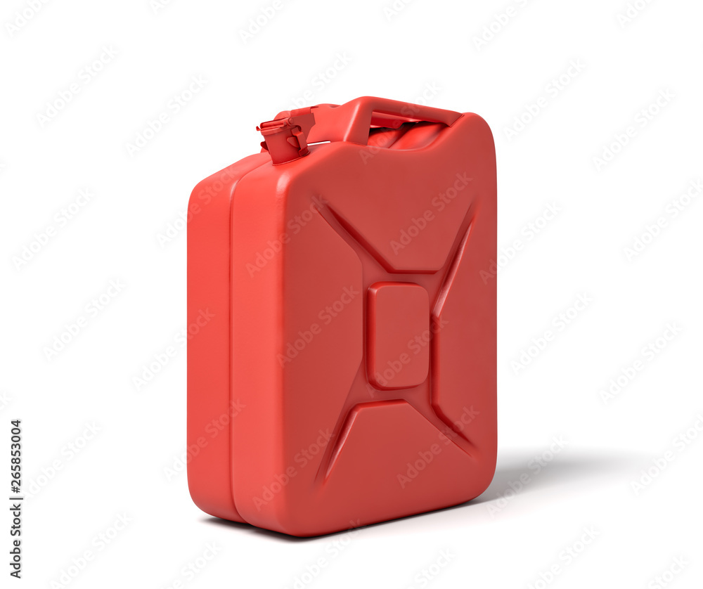 3d rendering of red gas can isolated on white background. 3d rendering of red gas can isolated on white background.
