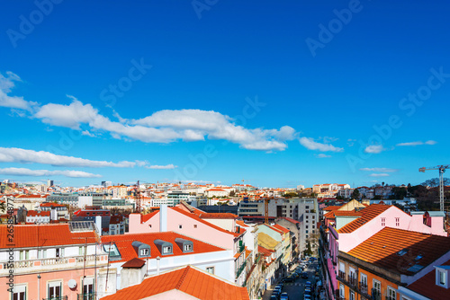 Lisbon, Portugal.- February 11, 2018: Street view of downtown in Lisbon, Portugal, Europe © ilolab
