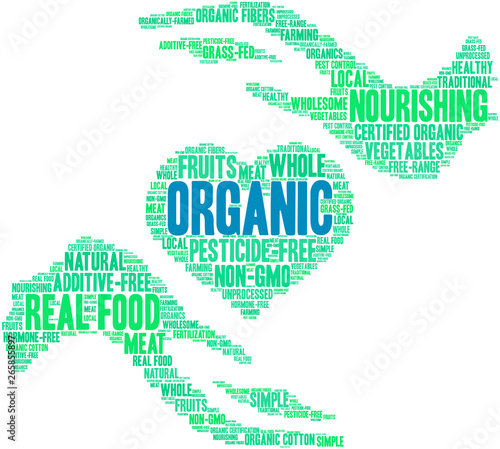 Organic Word Cloud on a white background.  photo