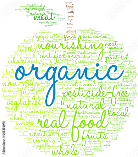 Organic Word Cloud on a white background.  photo