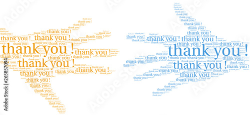 Thank You Word Cloud on a white background. 