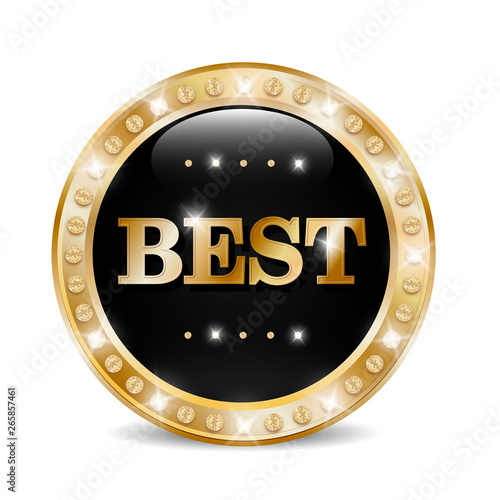 Best round glossy banner with brilliants