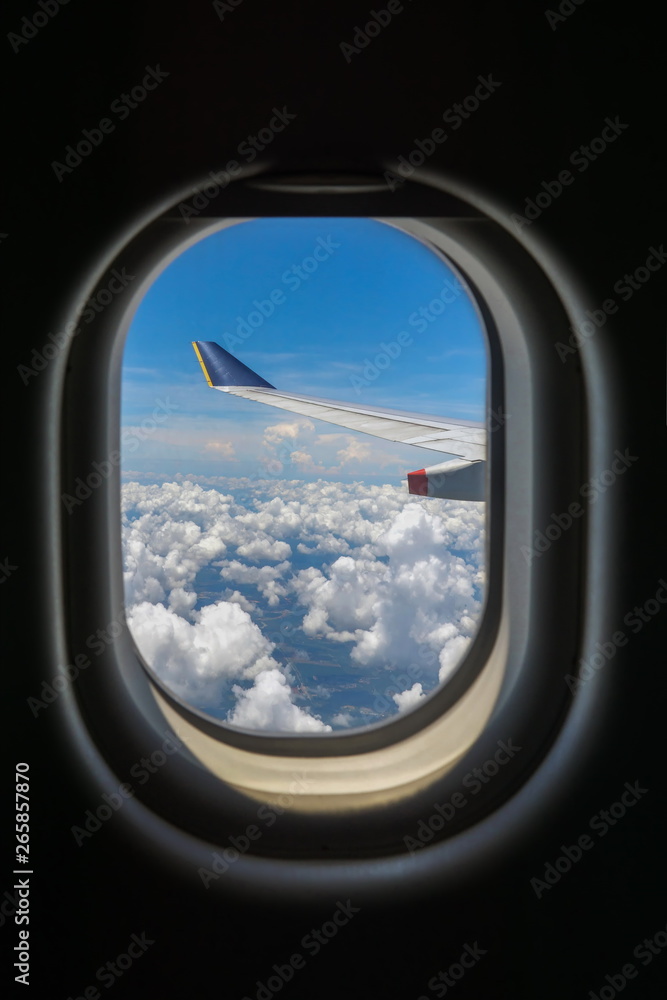 View outside the plane window. View outside the plane window.