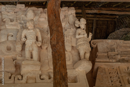 Maya Sculptures, taken in the ruins of the archaeological area of Ek Balam, on the Yucatan peninsula