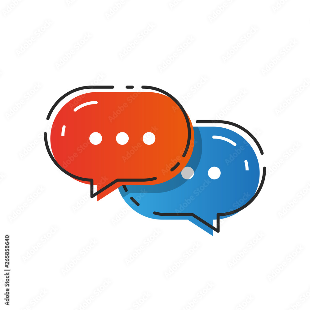 Chat icon vector isolated on white background, flat style dialog bubble speech symbol, messages concept, colorful sms or chatting icon Chat icon vector isolated on white background, flat style dialog bubble speech symbol, messages concept, colorful sms or chatting icon