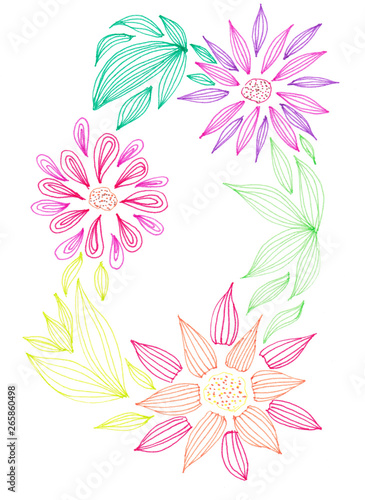 abstract floral background with flowers