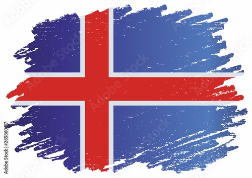 Flag of Iceland, Iceland. Template for award design, an official document with the flag of Iceland. Bright, colorful vector illustration.