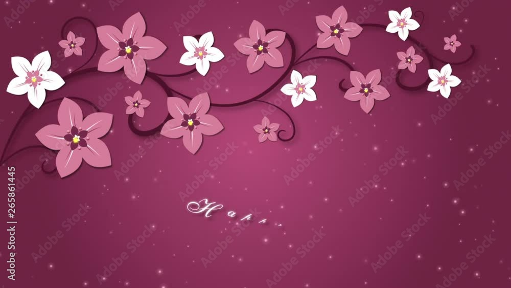Happy Mother's Day Animation with flowers on the dark pink background. Motion graphics Happy Mother's Day Animation with flowers on the dark pink background. Motion graphics