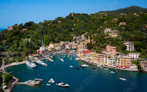 Aerial view of Portofino village. © borisbelenky