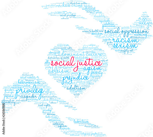 Social Justice Word Cloud on a white background.  © arloo