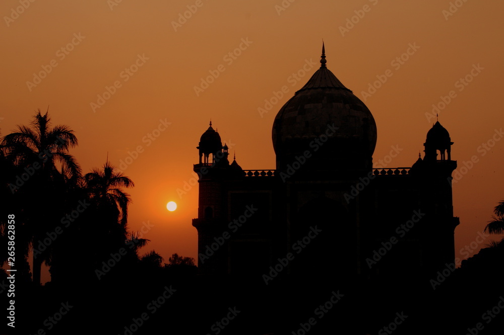 India temple sunset