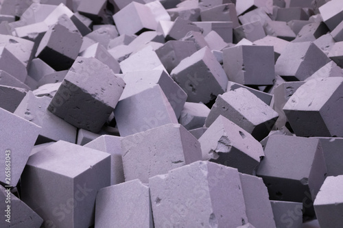 Gray foam cubes for children playing in the indoor activity park