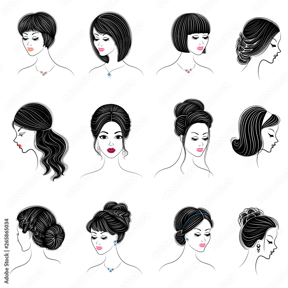 Collection Of Heads Of Cute Ladies Girls Show Female Hairstyles For  collection-of-heads-of-cute-ladies-girls-show-female-hairstyles-for