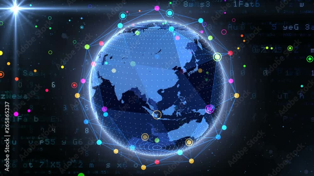 Earth on Digital Network background Earth on Digital Network background