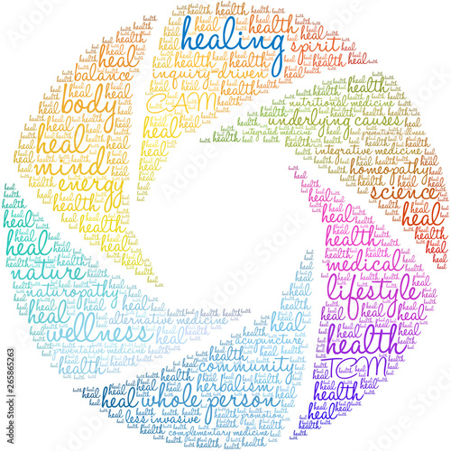Healing Word Cloud on a white background. 