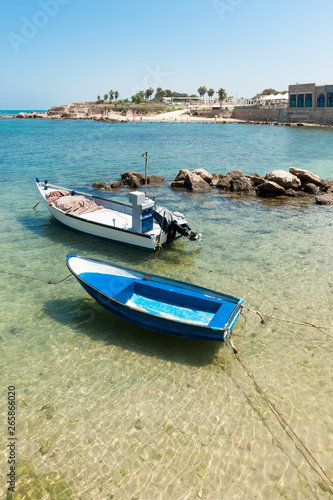 Israel, Caesarea, fisher boats