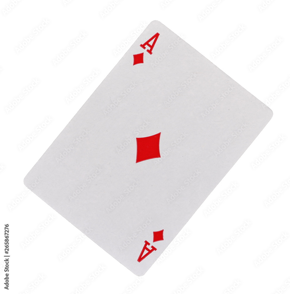 Obraz premium Ace of diamonds, playing card, isolated on white background with clipping path, series