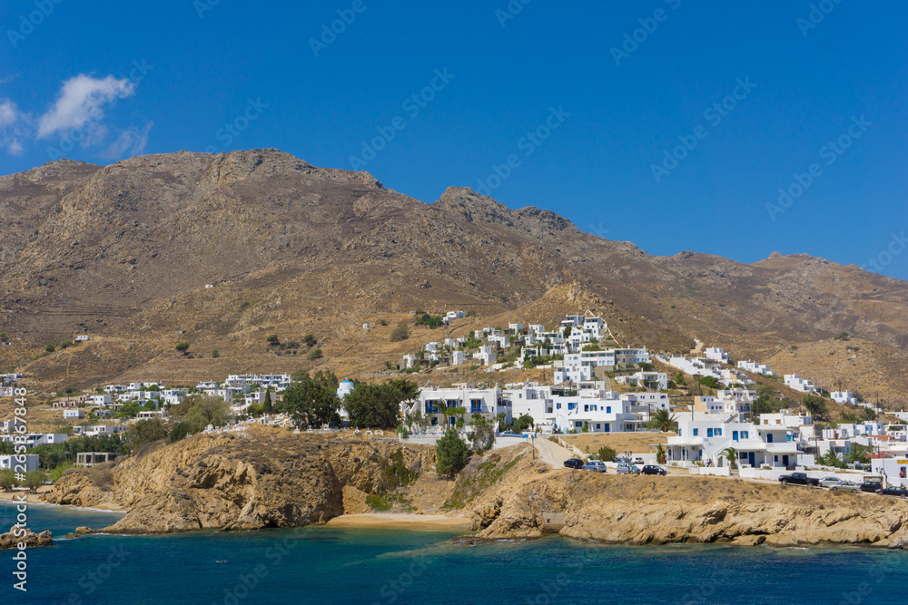 View of the traditional white houses of Serifos aegean island in Cyclades, Greece