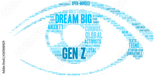 Gen Z Word Cloud on a white background. 
