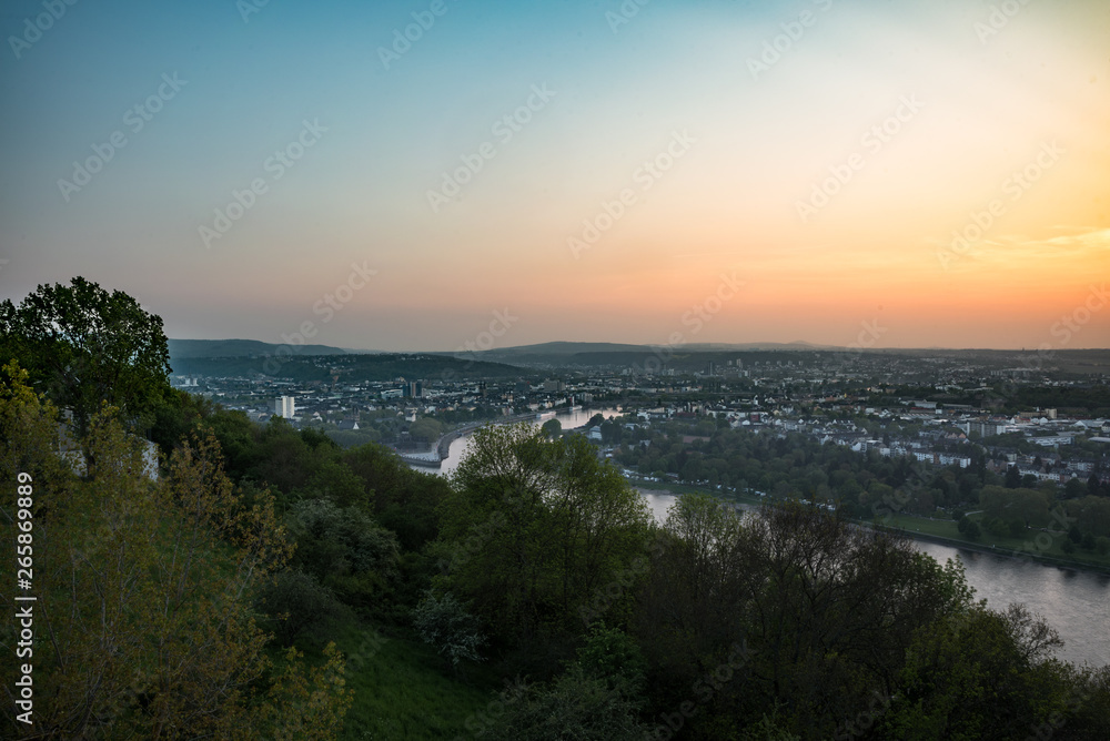 Sonnenuntergang über Koblenz