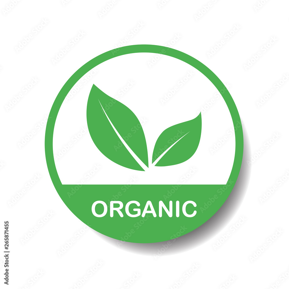 Vegan Bio, Ecology, Organic logo and icon, label, tag. Green leaf icon on white background. Vegan Bio, Ecology, Organic logo and icon, label, tag. Green leaf icon on white background.