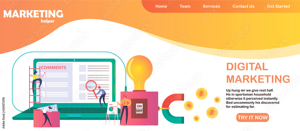 man gets money with magnet help, a successful idea brings a large income for the business, Vector illustration for web site and landing page. man gets money with magnet help, a successful idea brings a large income for the business, Vector illustration for web site and landing page.