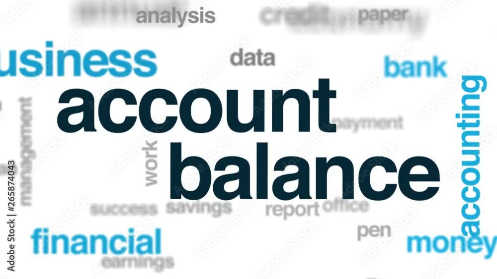 Account balance animated word cloud. Kinetic typography. Account balance animated word cloud. Kinetic typography.