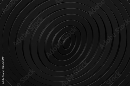 Abstarct background - Black rings. 3D rendering.