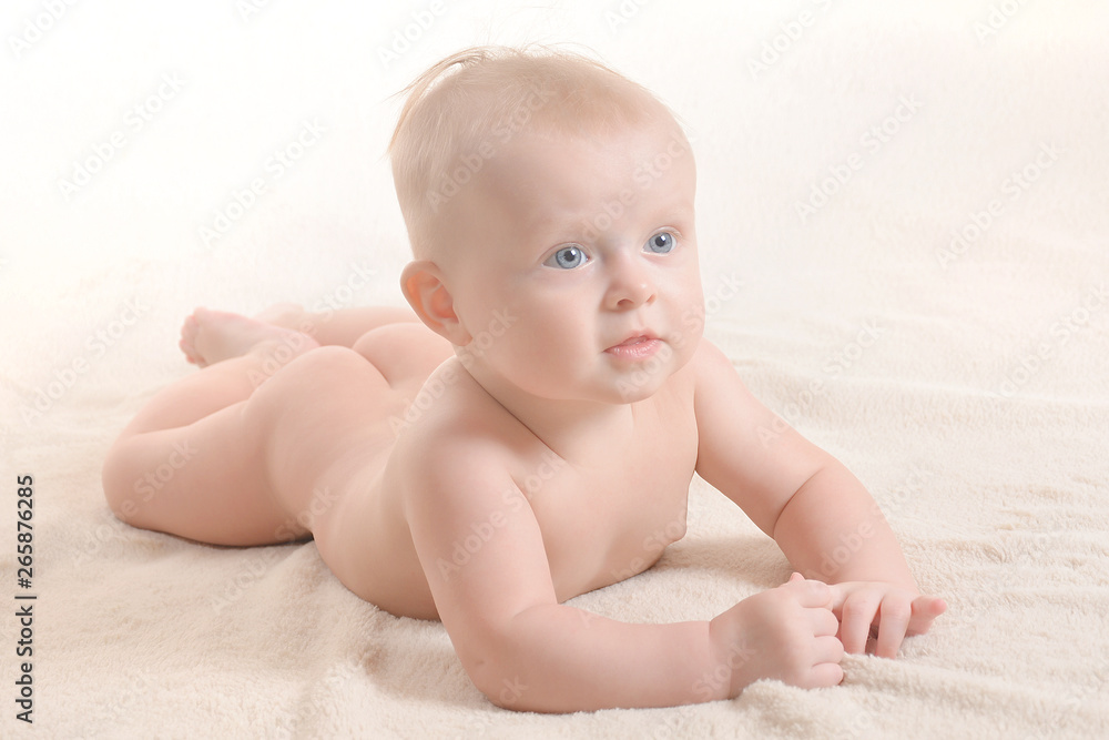 Newborn Infant awake newborn girl with blue eyes Newborn Infant awake newborn girl with blue eyes