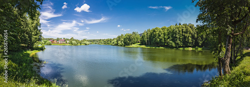 Landscape with a lake in the countryside