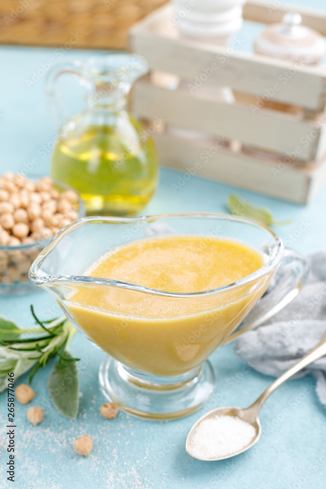 Chickpea sauce, hummus with ingredients for cooking Chickpea sauce, hummus with ingredients for cooking