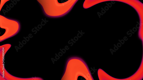 Liquid neon wave border. Creative abstract frame. Design element.