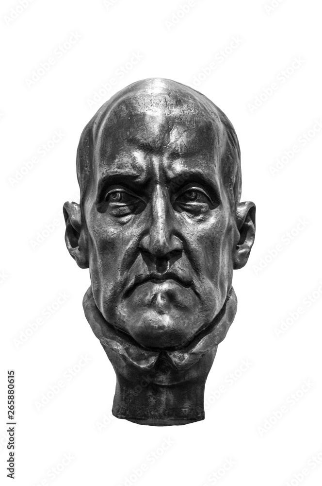 Bust of famous poet Luis de Gongora, born in Cordoba. Isolated Bust of famous poet Luis de Gongora, born in Cordoba. Isolated