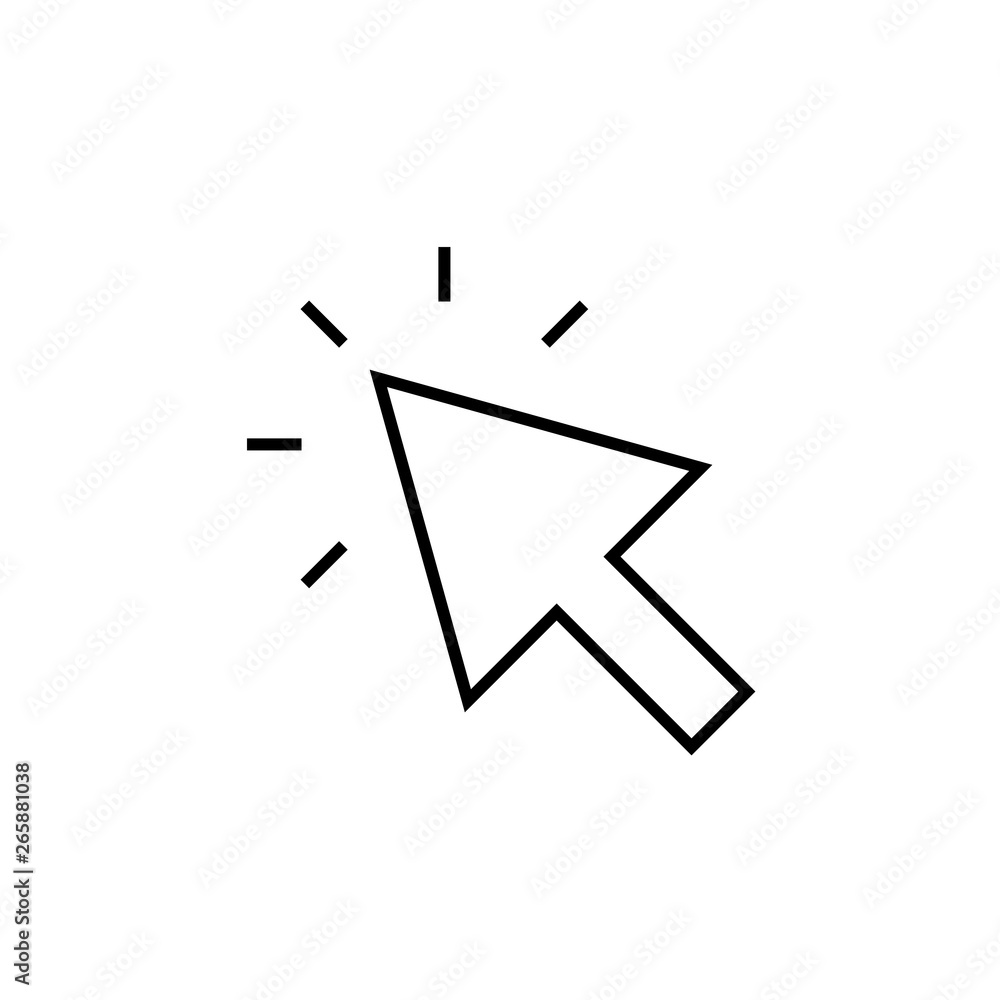 Arrow clicking, cursor click vector icon Arrow clicking, cursor click vector icon