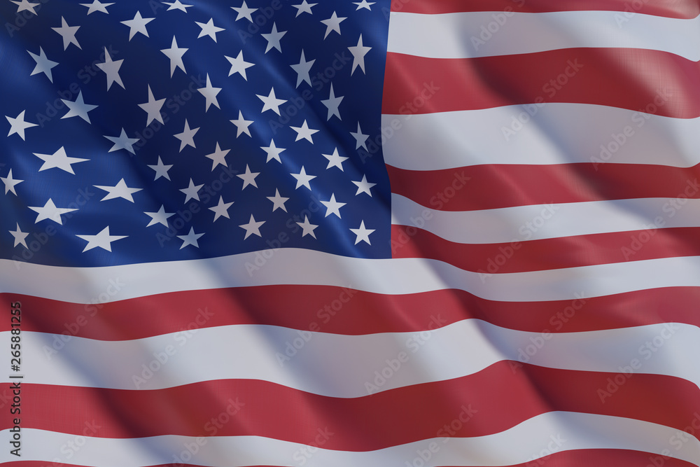 Fototapeta premium United States flag in the wind