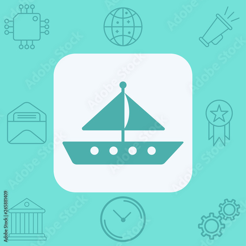 Sailboat vector icon sign symbol