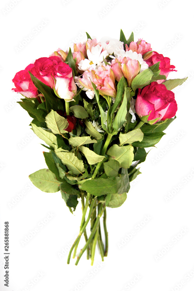 Beautiful bright bouquet over white background Beautiful bright bouquet over white background